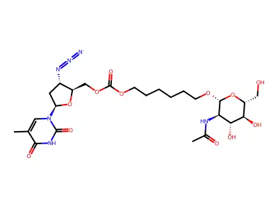 AcNHGlc-hexyl-CO3 AZT structure