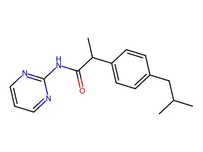 2-(4-isobutylphenyl)-N-(2-pyrimidinyl)propanamide structure