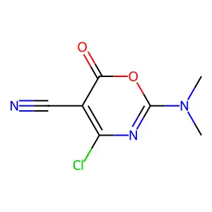 4-chloro-2-(dimethylamino)-6-oxo-6H-1,3-oxazine-5-carbonitrile structure