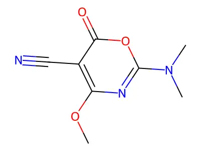 2-(dimethylamino)-4-methoxy-6-oxo-6H-1,3-oxazine-5-carbonitrile structure