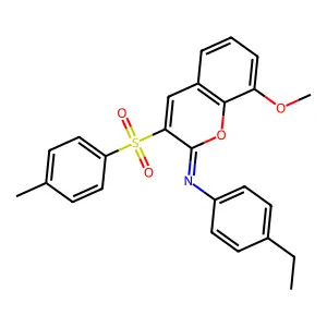 (Z)-4-ethyl-N-(8-methoxy-3-tosyl-2H-chromen-2-ylidene)aniline structure