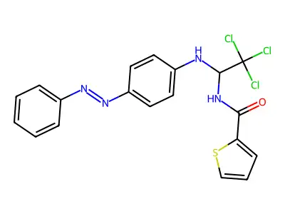 Thiophene-2-carboxylic acid (2,2,2-trichloro-1-(4-phenylazo-phenylamino)ET)amide structure