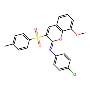 N-(4-chlorophenyl)-8-methoxy-3-(4-methylphenyl)sulfonylchromen-2-imine structure