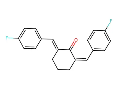 (2E,6Z)-2,6-bis[(4-fluorophenyl)methylidene]cyclohexan-1-one structure