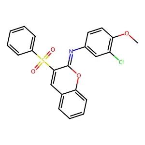 3-(benzenesulfonyl)-N-(3-chloro-4-methoxyphenyl)chromen-2-imine structure