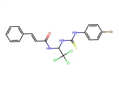 (E)-N-[1-[(4-bromophenyl)carbamothioylamino]-2,2,2-trichloroethyl]-3-phenylprop-2-enamide structure