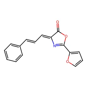 2-(2-furyl)-4-(3-phenyl-2-propenylidene)-1,3-oxazol-5(4H)-one structure