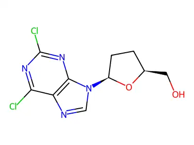 2,6-Dichloro-9-(2,3-dideoxy-beta-D-glycero-pentofuranosyl)-9H-purine structure