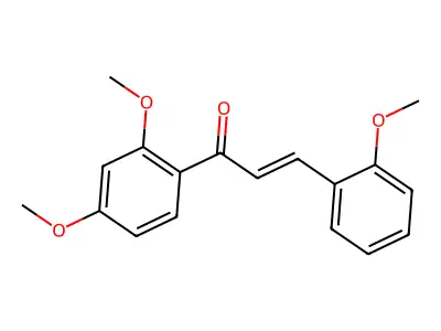 (2E)-1-(2,4-dimethoxyphenyl)-3-(2-methoxyphenyl)prop-2-en-1-one structure