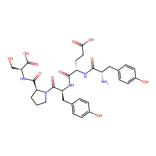Cholecystokinin precursor C-terminal pentapeptide structure