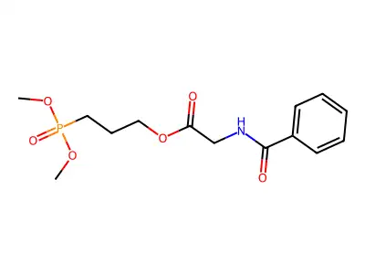 Glycine, N-benzoyl-, 3-(dimethoxyphosphinyl)propyl ester structure