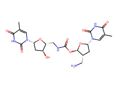 thymidylylacetamido-(3'(O)-5'(C))-5'-deoxythymidine structure
