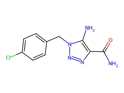 5-amino-1-(4-chlorobenzyl)-1H-1,2,3-triazole-4-carboxamide structure