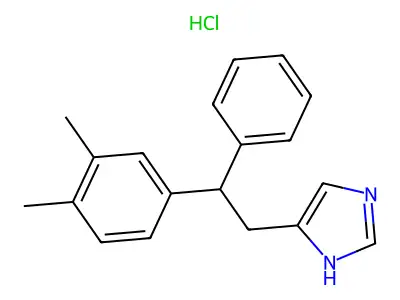1H-Imidazole, 4-(2-(3,4-dimethylphenyl)-2-phenylethyl)-, monohydrochloride structure