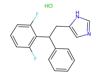 1H-Imidazole, 4-(2-(2,6-difluorophenyl)-2-phenylethyl)-, monohydrochloride structure