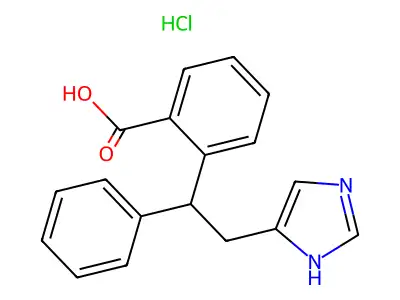 Benzoic acid, 2-(2-(1H-imidazol-4-yl)-1-phenylethyl)-, monohydrochloride structure