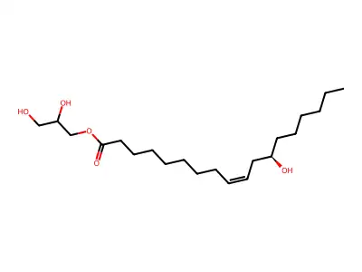 2,3-dihydroxypropyl (12R)-12-hydroxyoctadec-9-enoate structure