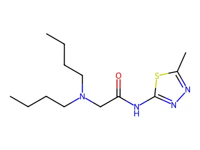 Acetamide, 2-(dibutylamino)-N-(5-methyl-1,3,4-thiadiazol-2-yl)- structure