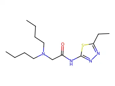 Acetamide, 2-(dibutylamino)-N-(5-ethyl-1,3,4-thiadiazol-2-yl)- structure
