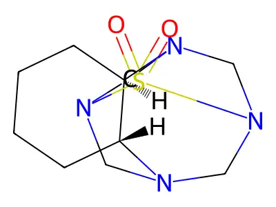 trans-Hexahydro-2H,6H-1,5:3,7-dimethano-4,1,3,5,7-benzothiatetrazonine 4,4-dioxide structure