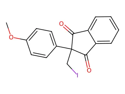 2-(iodomethyl)-2-(4-methoxyphenyl)-1H-indene-1,3(2H)-dione structure