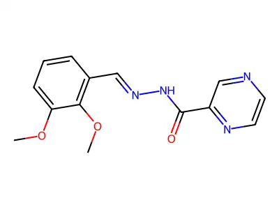 N-[(E)-(2,3-dimethoxyphenyl)methylideneamino]pyrazine-2-carboxamide structure
