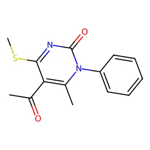 2(1H)-Pyrimidinone, 5-acetyl-6-methyl-4-(methylthio)-1-phenyl- structure