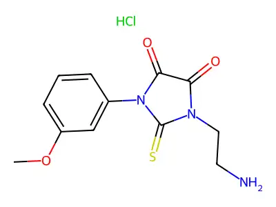 4,5-Imidazolidinedione, 1-(2-aminoethyl)-3-(3-methoxyphenyl)-2-thioxo-, monohydrochloride structure