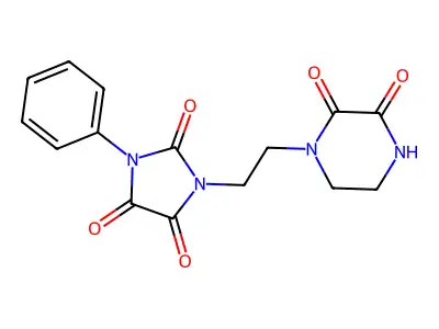 Imidazolidinetrione, (2-(2,3-dioxo-1-piperazinyl)ethyl)phenyl- structure