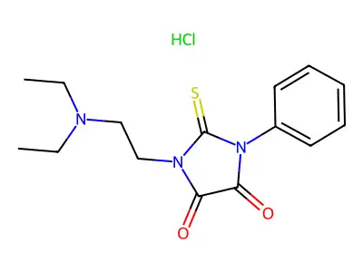 4,5-Imidazolidinedione, 1-(2-(diethylamino)ethyl)-3-phenyl-2-thioxo-, monohydrochloride structure