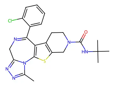 4H-Pyrido(4',3':4,5)thieno(3,2-f)(1,2,4)triazolo(4,3-a)(1,4)diazepine-9(8H)-carboxamide, 7,10-dihydro-6-(2-chlorophenyl)-N-(1,1-dimethylethyl)-1-methyl- structure