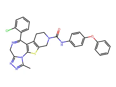 4H-Pyrido(4',3':4,5)thieno(3,2-f)(1,2,4)triazolo(4,3-a)(1,4)diazepine-9(8H)-carboxamide, 7,10-dihydro-6-(2-chlorophenyl)-1-methyl-N-(4-phenoxyphenyl)- structure