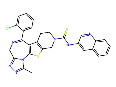 4H-Pyrido(4',3':4,5)thieno(3,2-f)(1,2,4)triazolo(4,3-a)(1,4)diazepine-9(8H)-carbothioamide, 7,10-dihydro-6-(2-chlorophenyl)-1-methyl-N-3-quinolinyl- structure