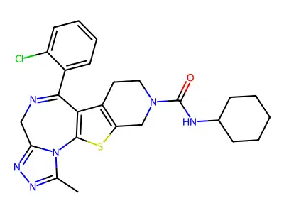4H-Pyrido(4',3':4,5)thieno(3,2-f)(1,2,4)triazolo(4,3-a)(1,4)diazepine-9(8H)-carboxamide, 7,10-dihydro-6-(2-chlorophenyl)-N-cyclohexyl-1-methyl- structure