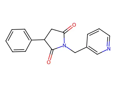 2,5-Pyrrolidinedione, 3-phenyl-1-(3-pyridinylmethyl)- structure