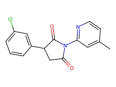 2,5-Pyrrolidinedione, 3-(3-chlorophenyl)-1-(4-methyl-2-pyridinyl)- structure