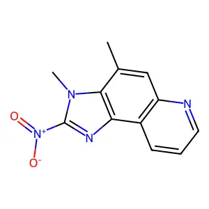 3,4-Dimethyl-2-nitroimidazo-(4,5-f)quinoline structure