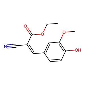 Ethyl (2E)-2-cyano-3-(4-hydroxy-3-methoxyphenyl)-2-propenoate structure