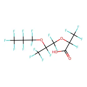 Perfluoro-2,5-dimethyl-3,6-dioxanonanoic acid structure