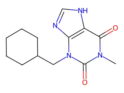 1H-Purine-2,6-dione, 3,7-dihydro-3-(cyclohexylmethyl)-1-methyl- structure