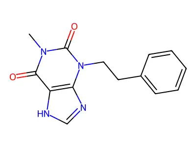 1H-Purine-2,6-dione, 3,7-dihydro-1-methyl-3-(2-phenylethyl)- structure