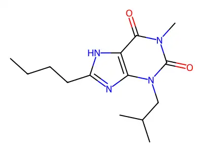 1H-Purine-2,6-dione, 3,7-dihydro-8-butyl-1-methyl-3-(2-methylpropyl)- structure