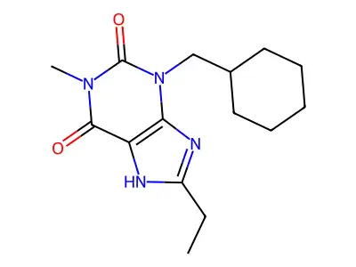 1H-Purine-2,6-dione, 3,7-dihydro-3-(cyclohexylmethyl)-8-ethyl-1-methyl- structure