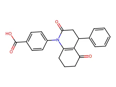 4-(2,5-Dioxo-4-phenyl-3,4,5,6,7,8-hexahydro-2H-quinolin-1-yl)-benzoic acid structure