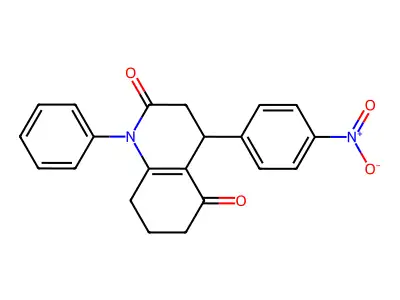 4-(4-nitrophenyl)-1-phenyl-4,6,7,8-tetrahydroquinoline-2,5(1H,3H)-dione structure
