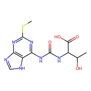2-methylthio-N(6)-(N-threonylcarbonyl)adenine structure
