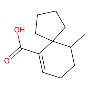 10-Methyl spiro(4.5)dec-6-en-6-carboxylic acid structure
