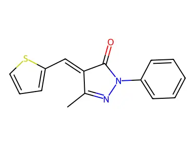 5-Methyl-2-phenyl-4-(2-thienylmethylene)pyrazol-3-one structure