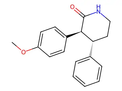 2-Piperidinone, 3-(4-methoxyphenyl)-4-phenyl-, trans- structure