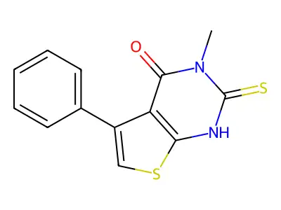 Thieno(2,3-d)pyrimidin-4(1H)-one, 2,3-dihydro-3-methyl-5-phenyl-2-thioxo- structure